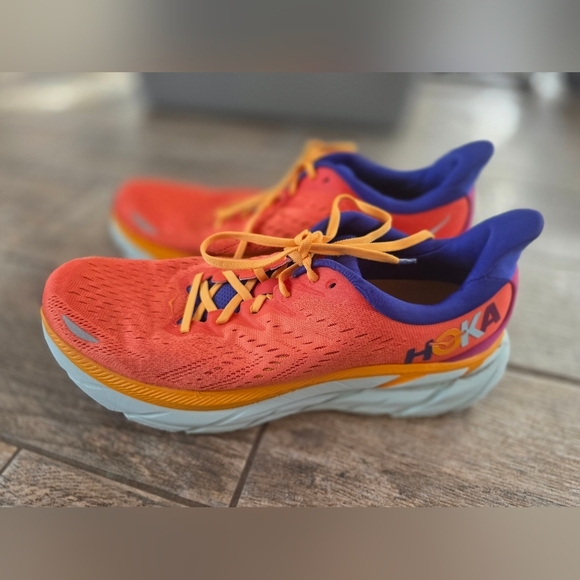 Hoka Clifton 8 Orange Blue Running Shoes Mens Sz 12 main image 7